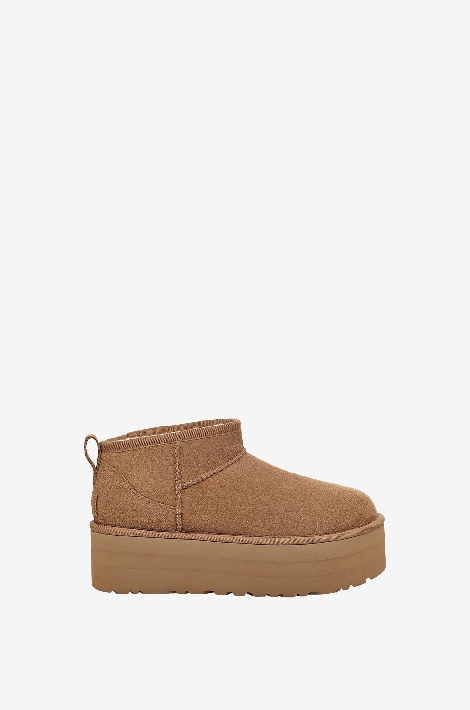 UGG Bottines après-ski en daim et peau lainée Classic Ultra Mini Platform Femme CAMEL 2
