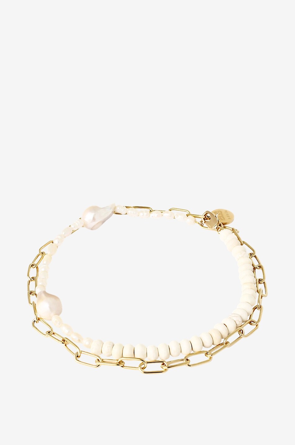 BY ALONA Collier en howlite et perles Caspian Femme BLANC 2