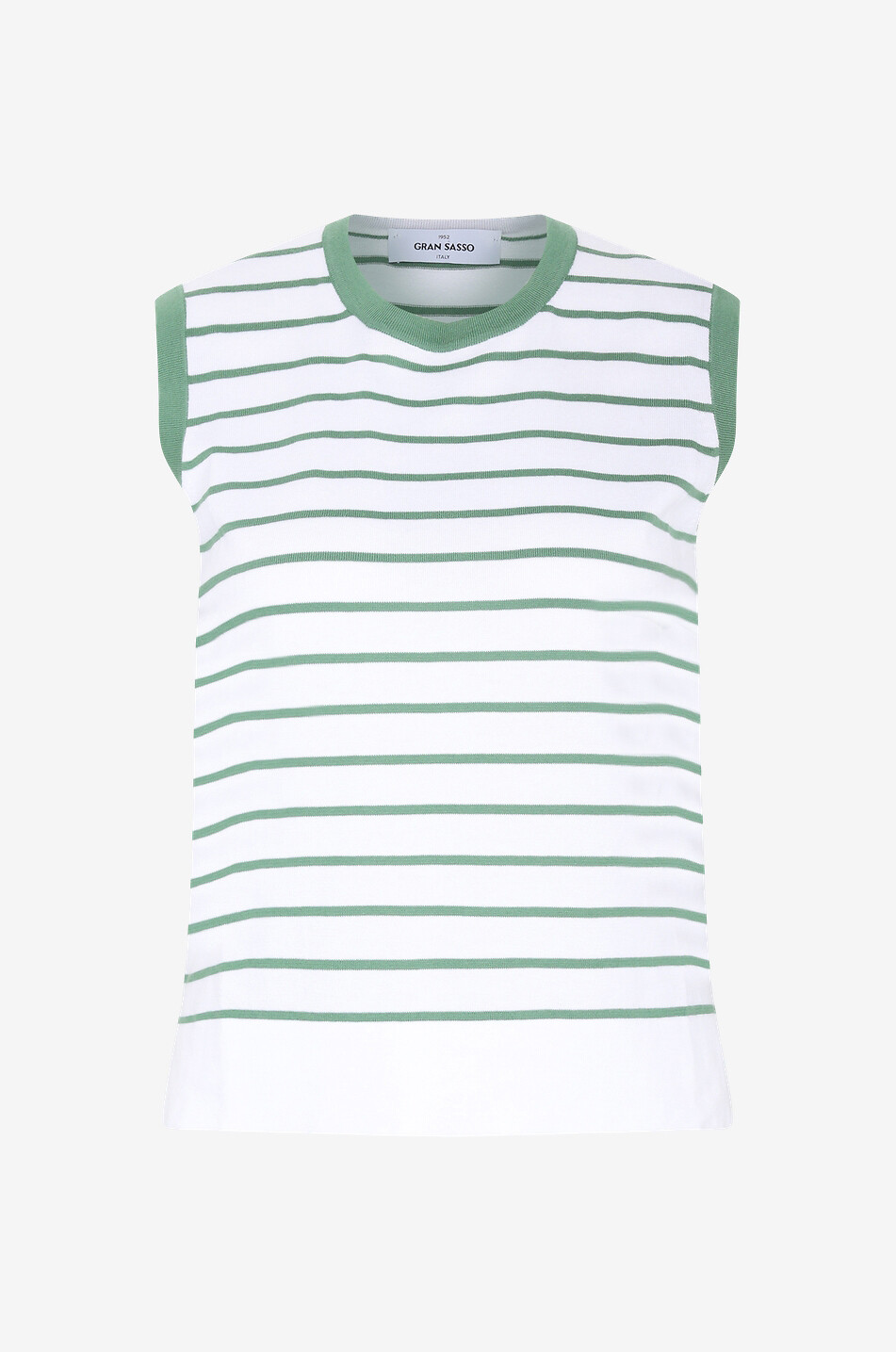 Top rayé sans manches en coton