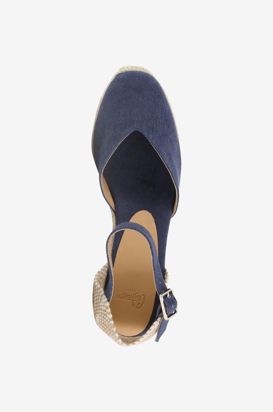 CASTANER Espadrilles compensées en toile délavée Chiarita 50 Femme BLEU FONCE 5