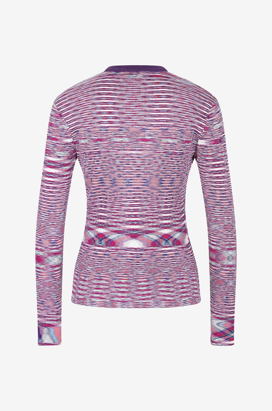 Rippstrick-Seidencardigan mit psychedelischen Motiven
