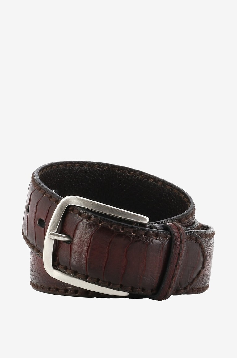 FAUSTO COLATO Struzzo leather belt Men MEDIUM BROWN 1