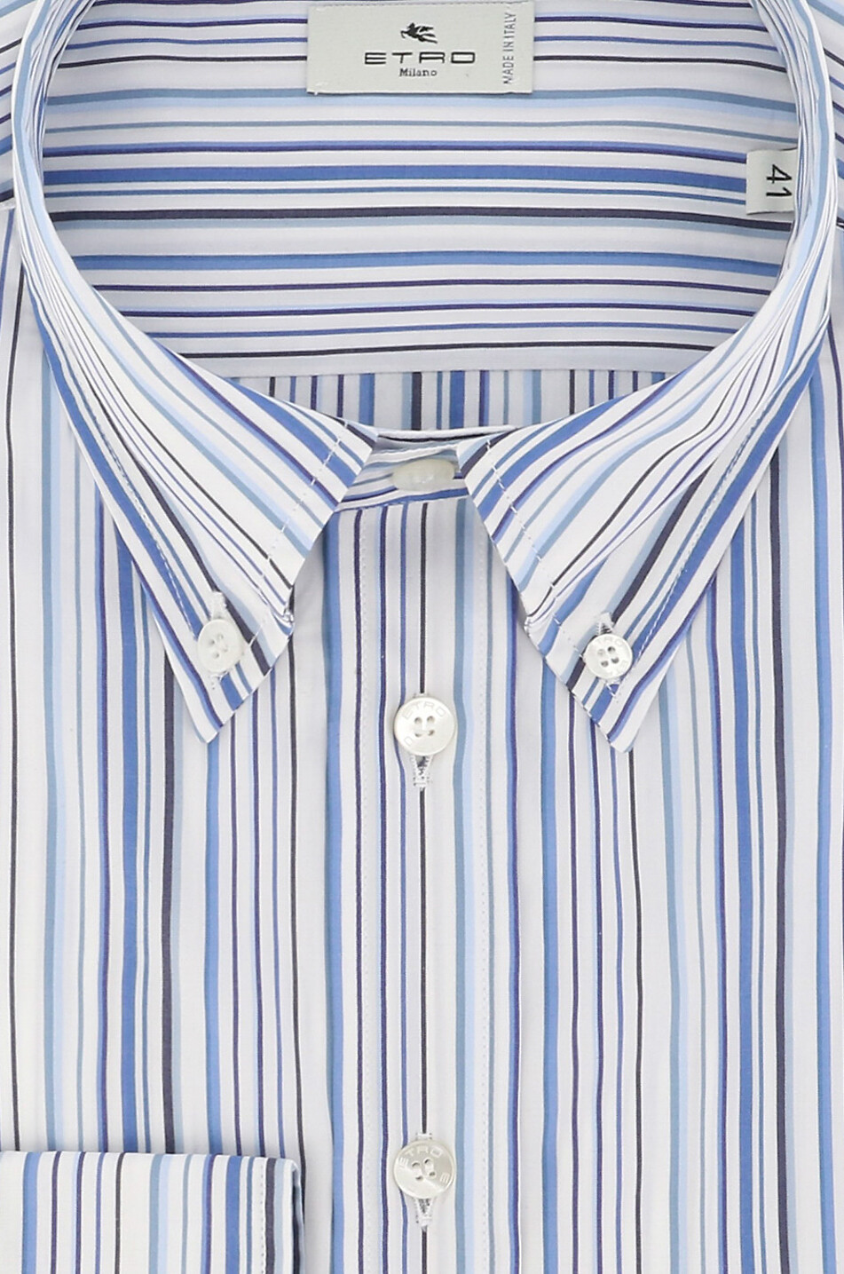 ETRO Pegaso striped shirt with button-down collar Men MEDIUM BLUE 2