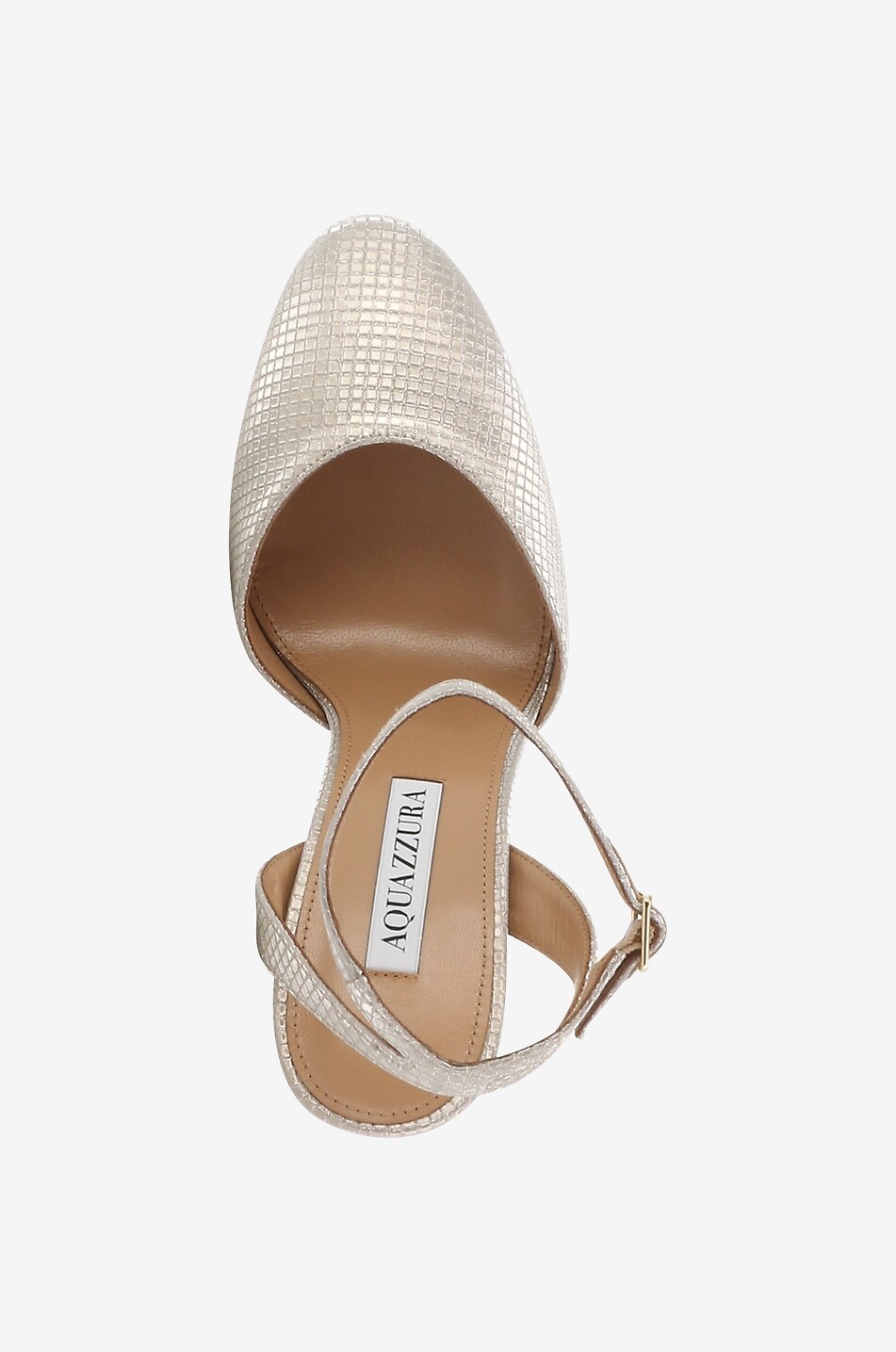 AQUAZZURA So High Plateau 140 strappy metallic fabric pumps Women SILVER 5