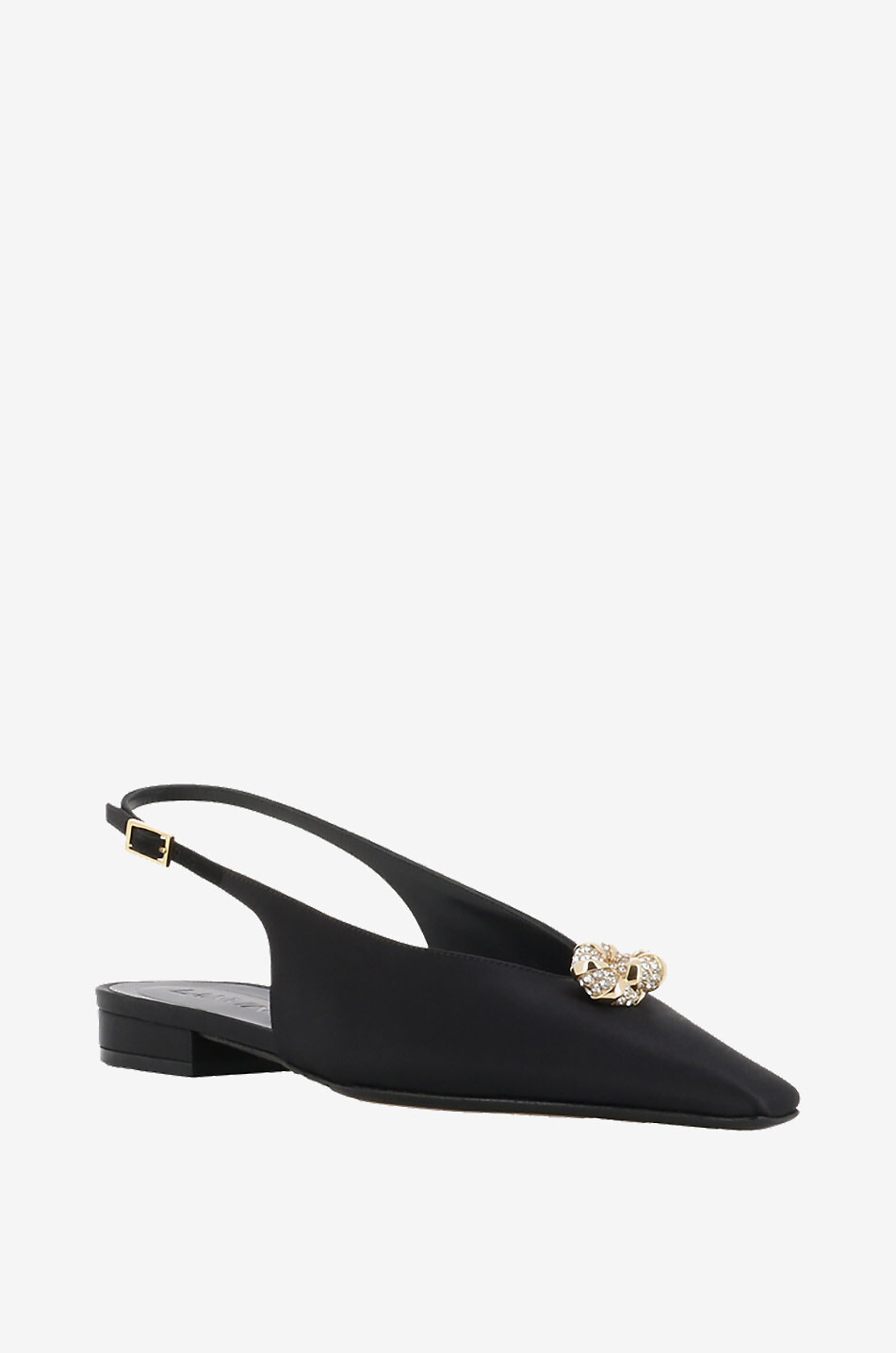 LANVIN Mules plates à bride arrière en satin Swing Melody Femme NOIR 1