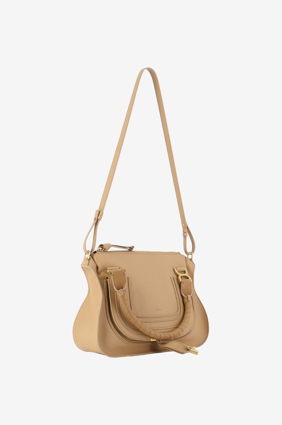 CHLOE Marcie Medium double carry grained leather bag Women BEIGE 5