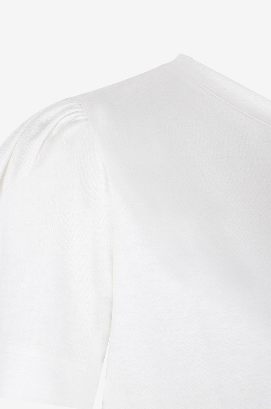 Boxy T-shirt with gathered sleeves