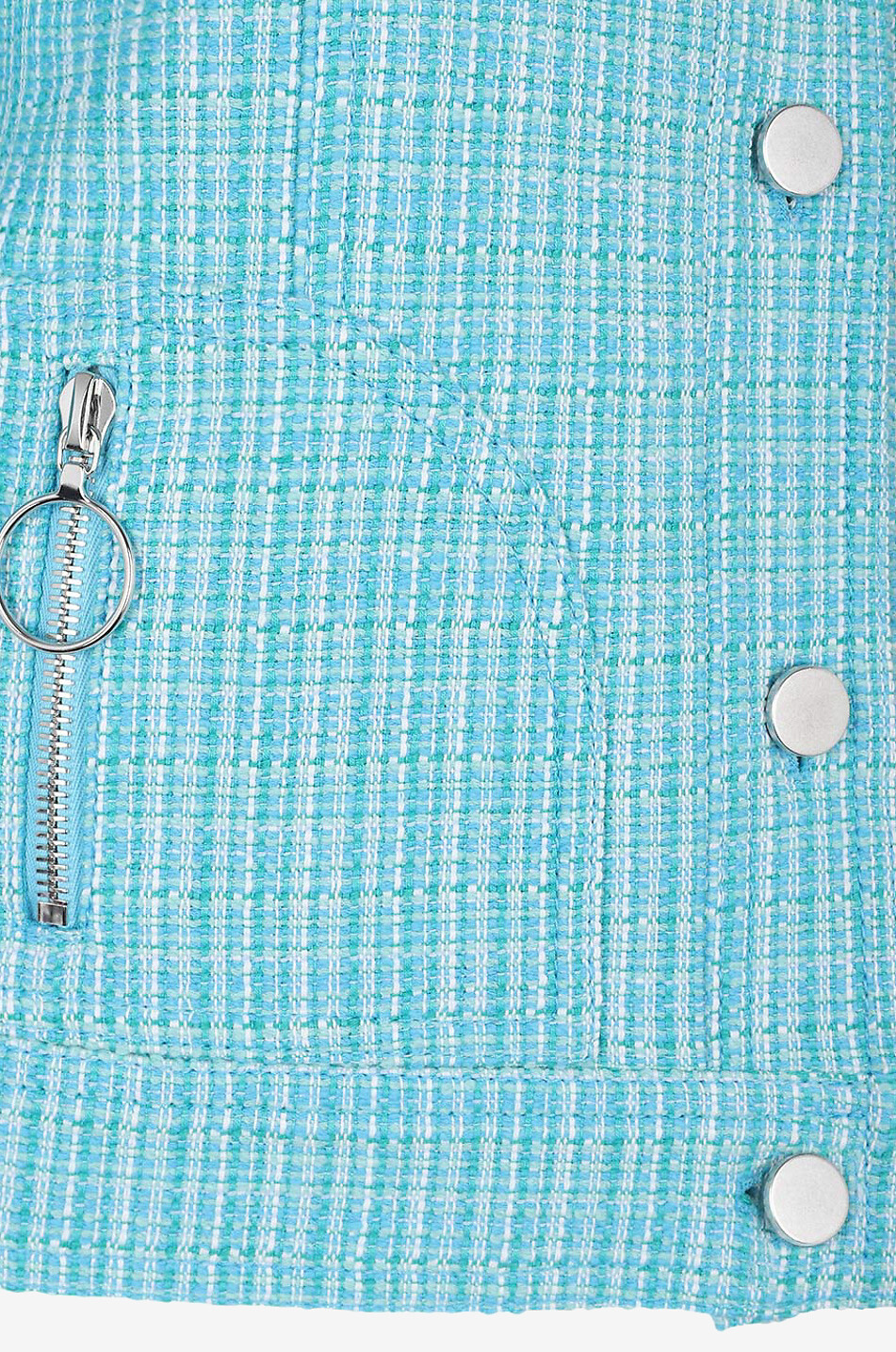AKRIS PUNTO Short-sleeved linen and cotton tweed jacket Women MULTI COLOURED 3