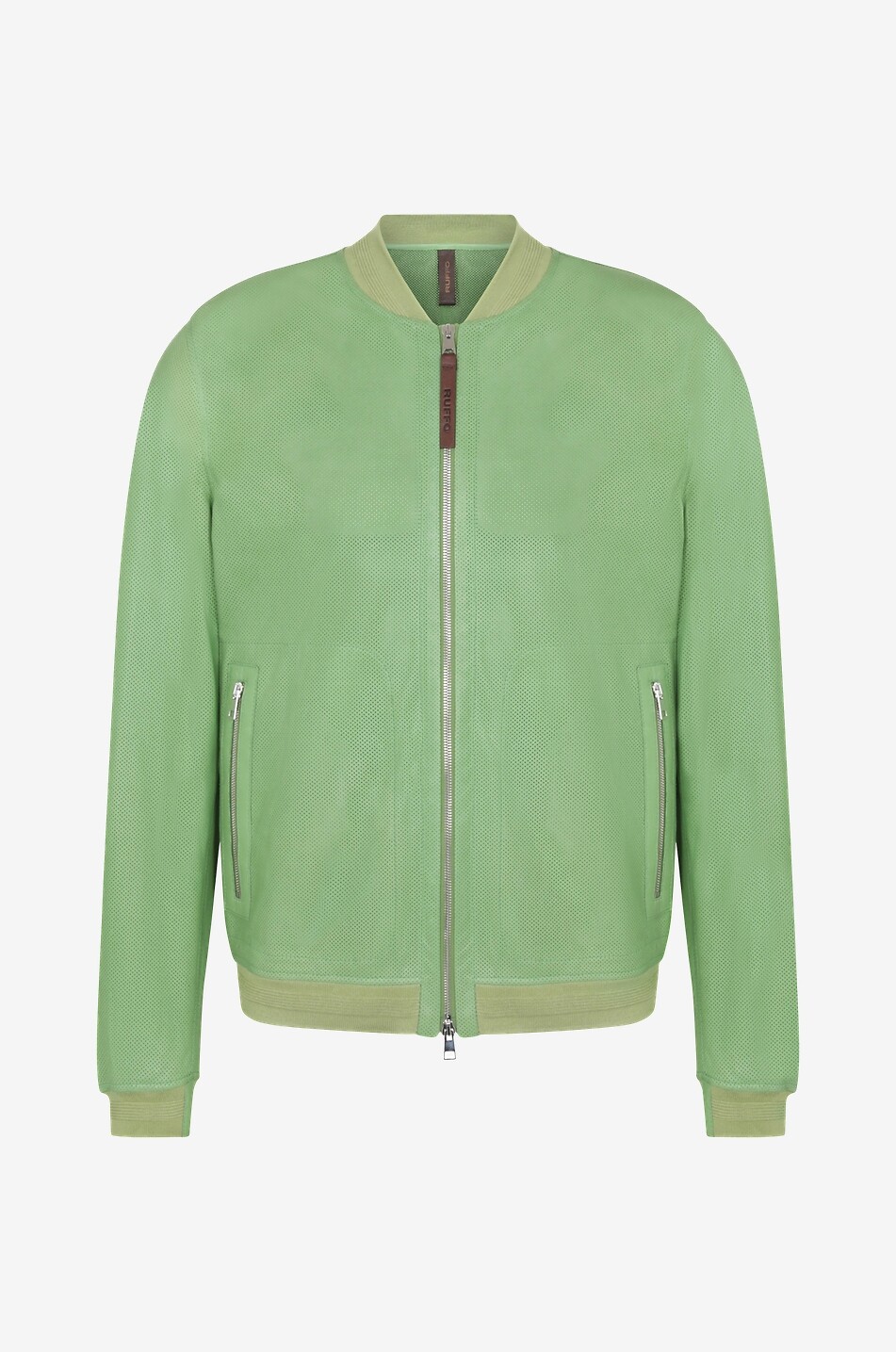 Rust Foro jacket in perforated nappa leather