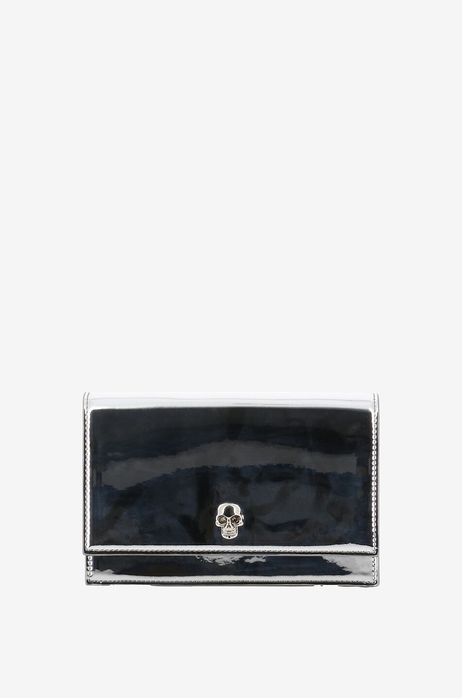 ALEXANDER McQUEEN Sac porté épaule effet miroir Skull Small Femme ARGENT 1