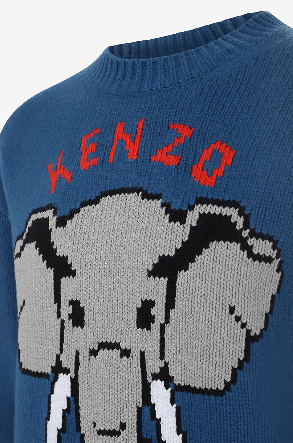 Eléphant wool and cotton round neck jumper