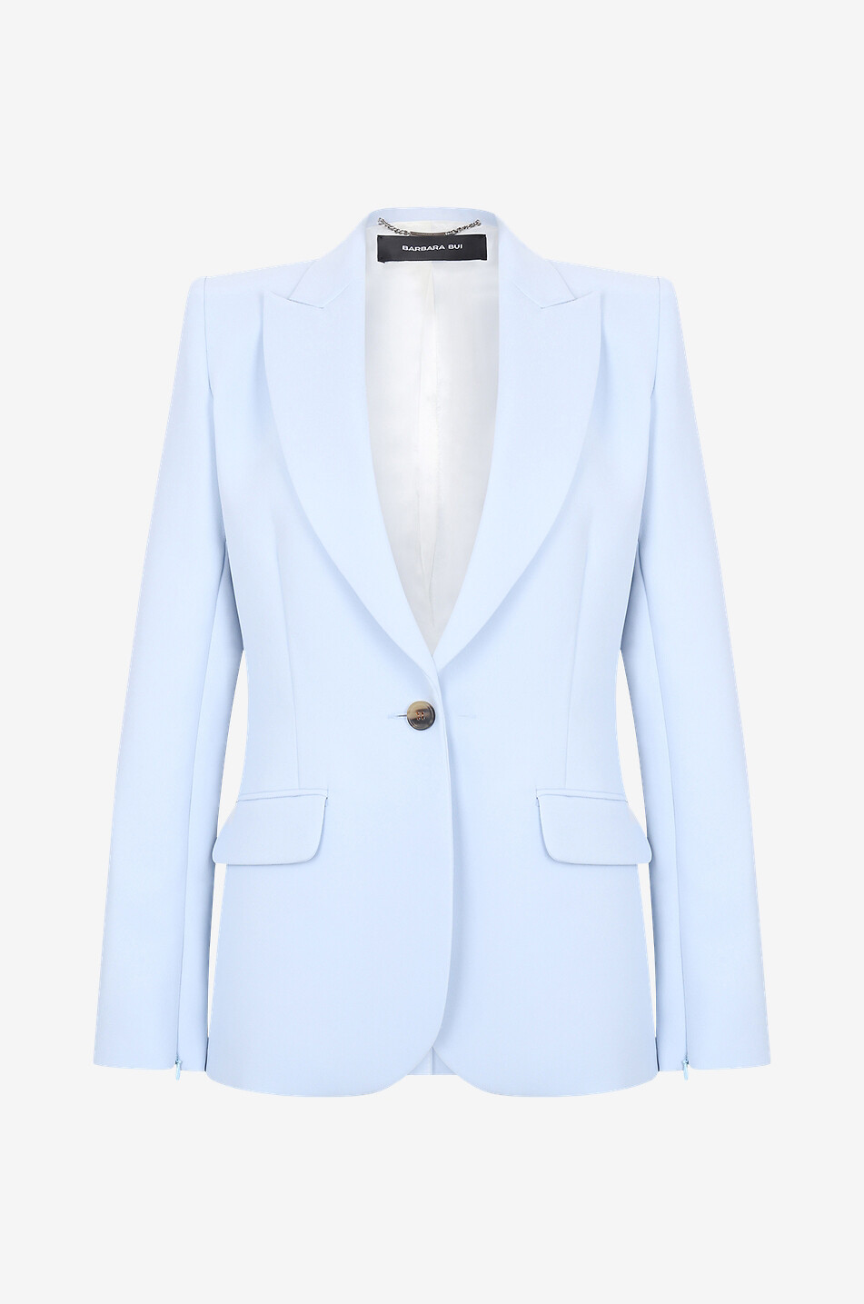 Cinched single-breasted crepe blazer