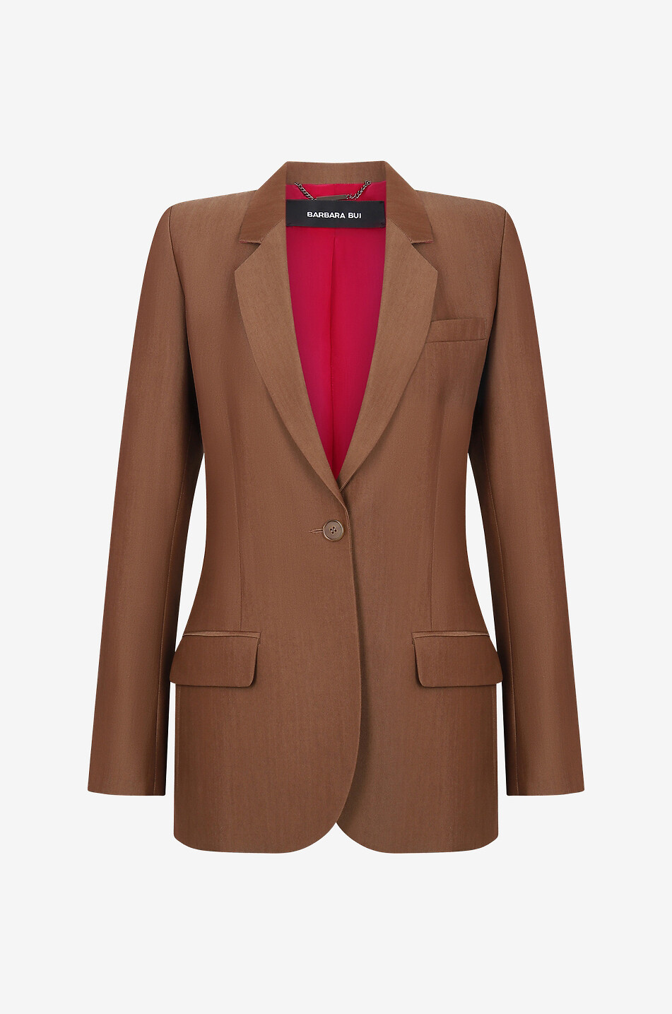 Taillierter einreihiger Blazer aus Wolle und Seide