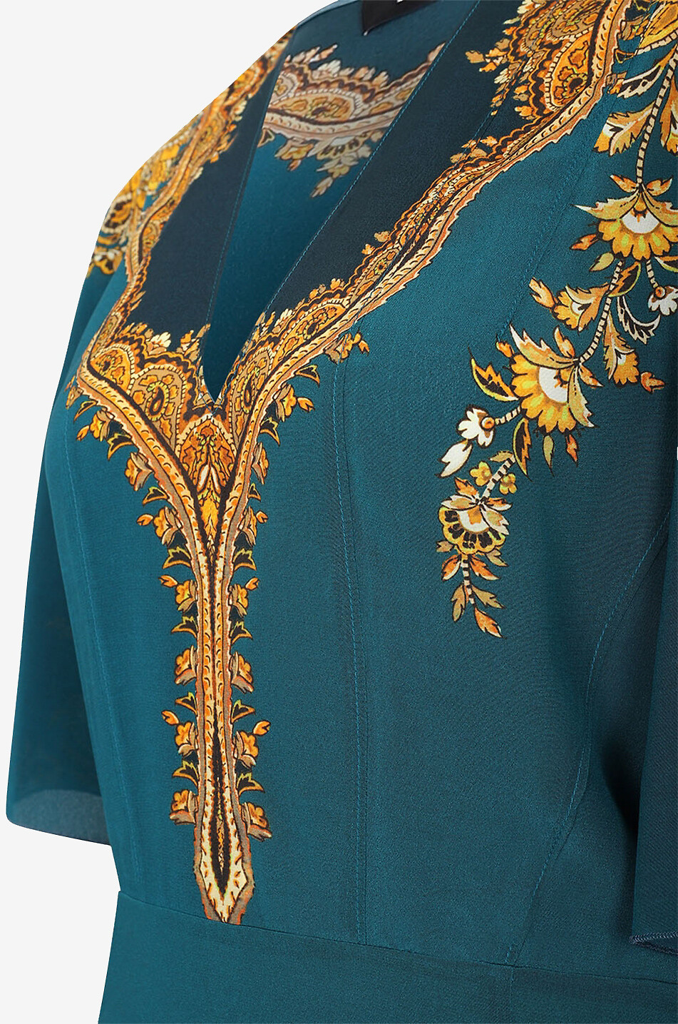 ETRO Longue robe en soie Festive Leafy Paisley Femme MULTICOLORE 3