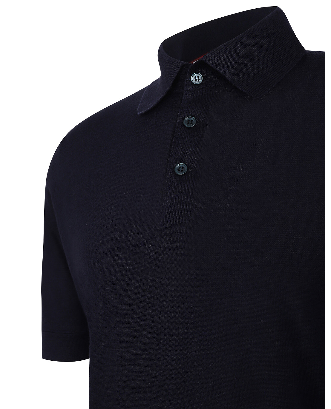 BRUNELLO CUCINELLI Strick-Polohemd aus Baumwolle und Leinen mit Kontrast-Detail Herren DUNKELBLAU 3