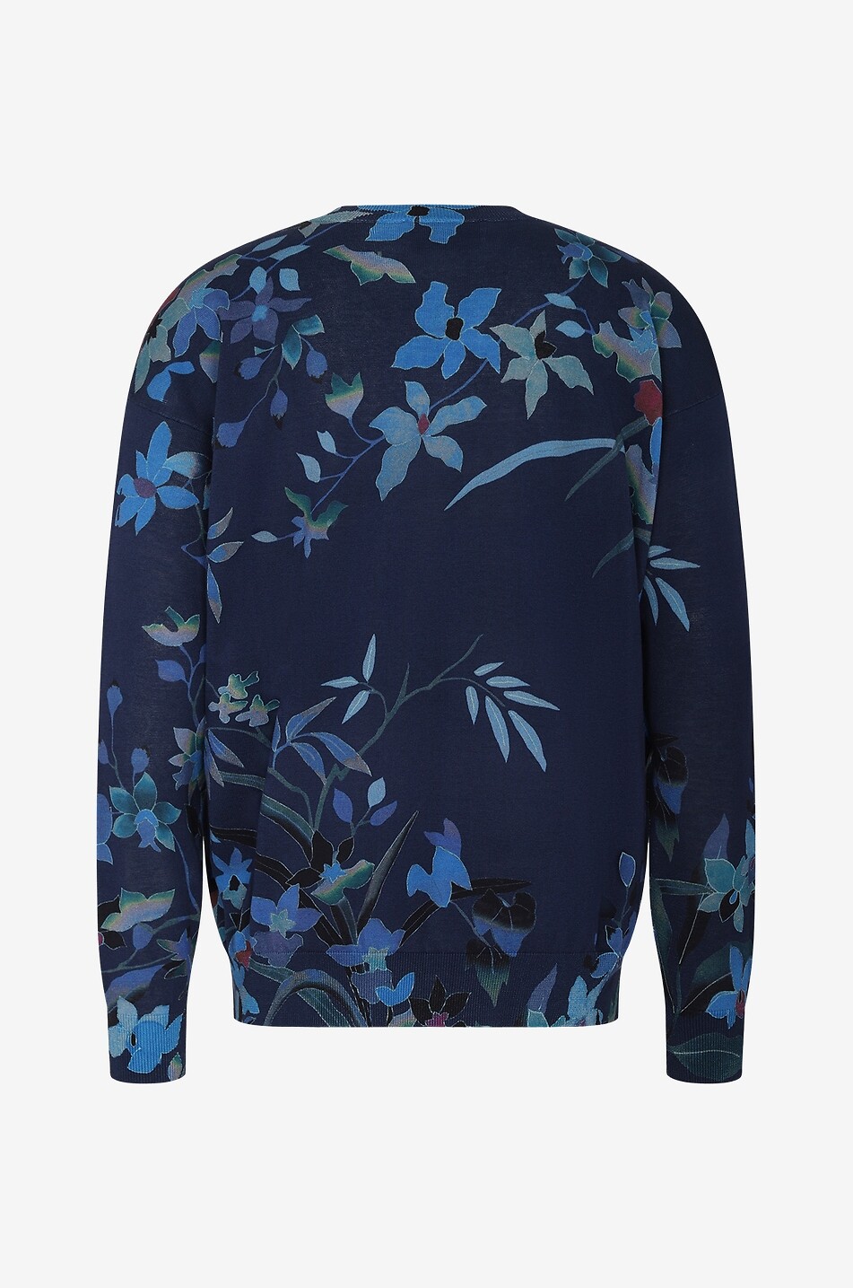 Pull fin à col V imprimé orchidées