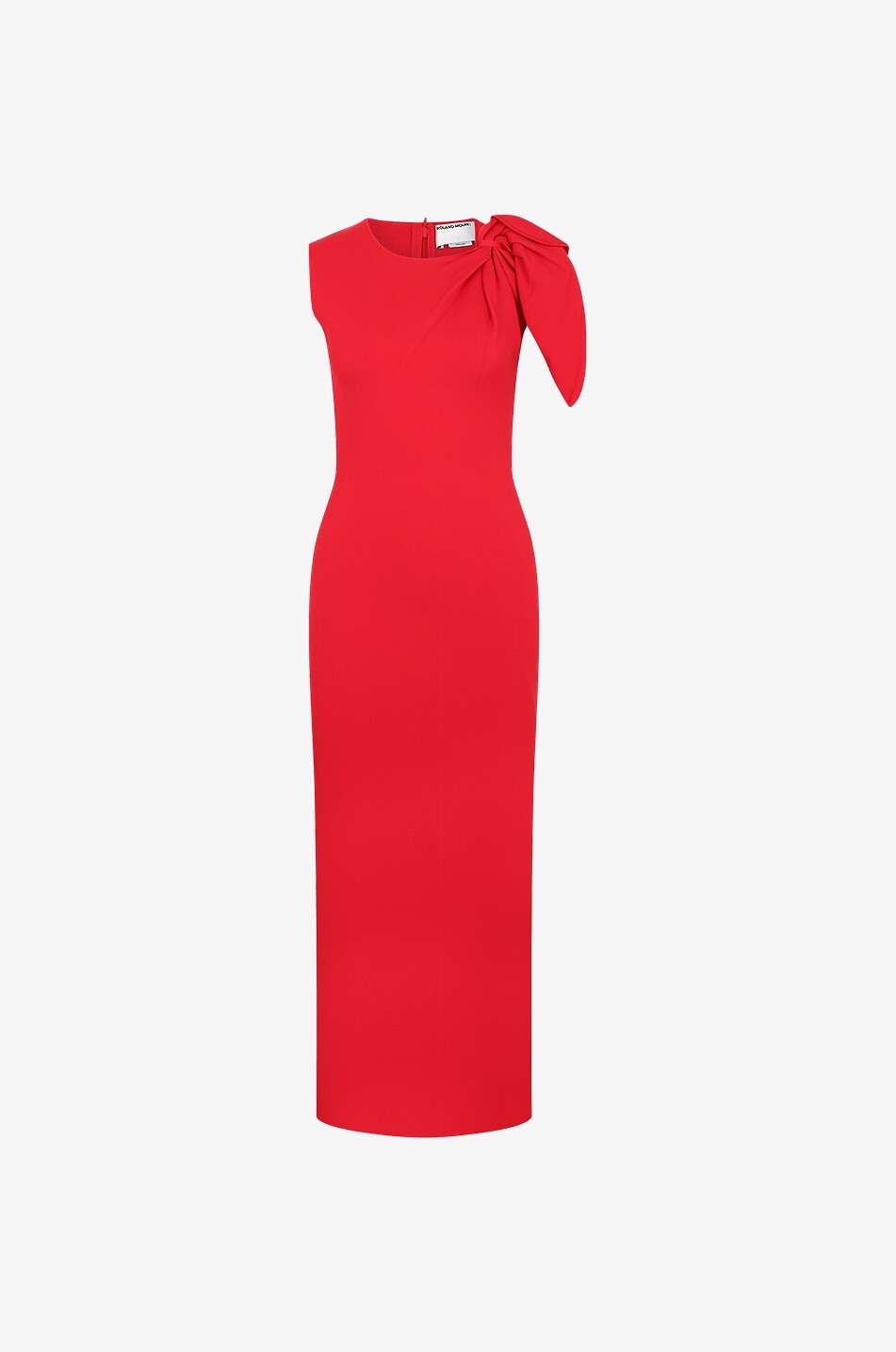 Langes figurnahes Strickkleid mit Schleife