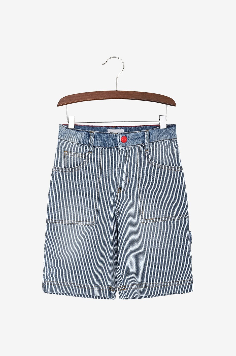 Gestreifte Bermuda-Shorts für Jungen aus Denim