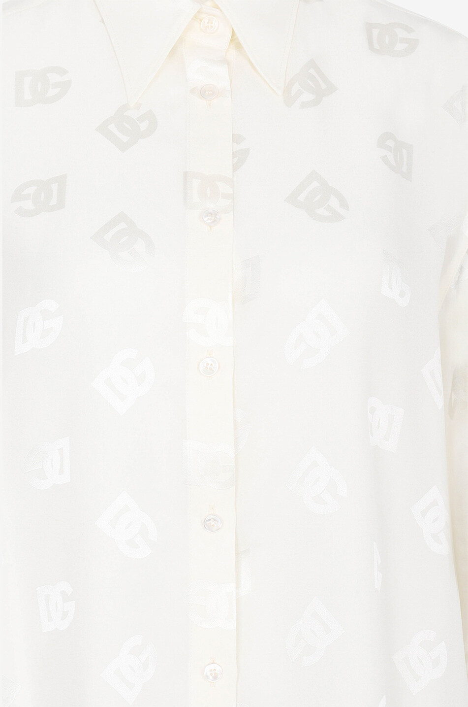 DOLCE & GABBANA DG loose silk jacquard shirt Women WHITE 3