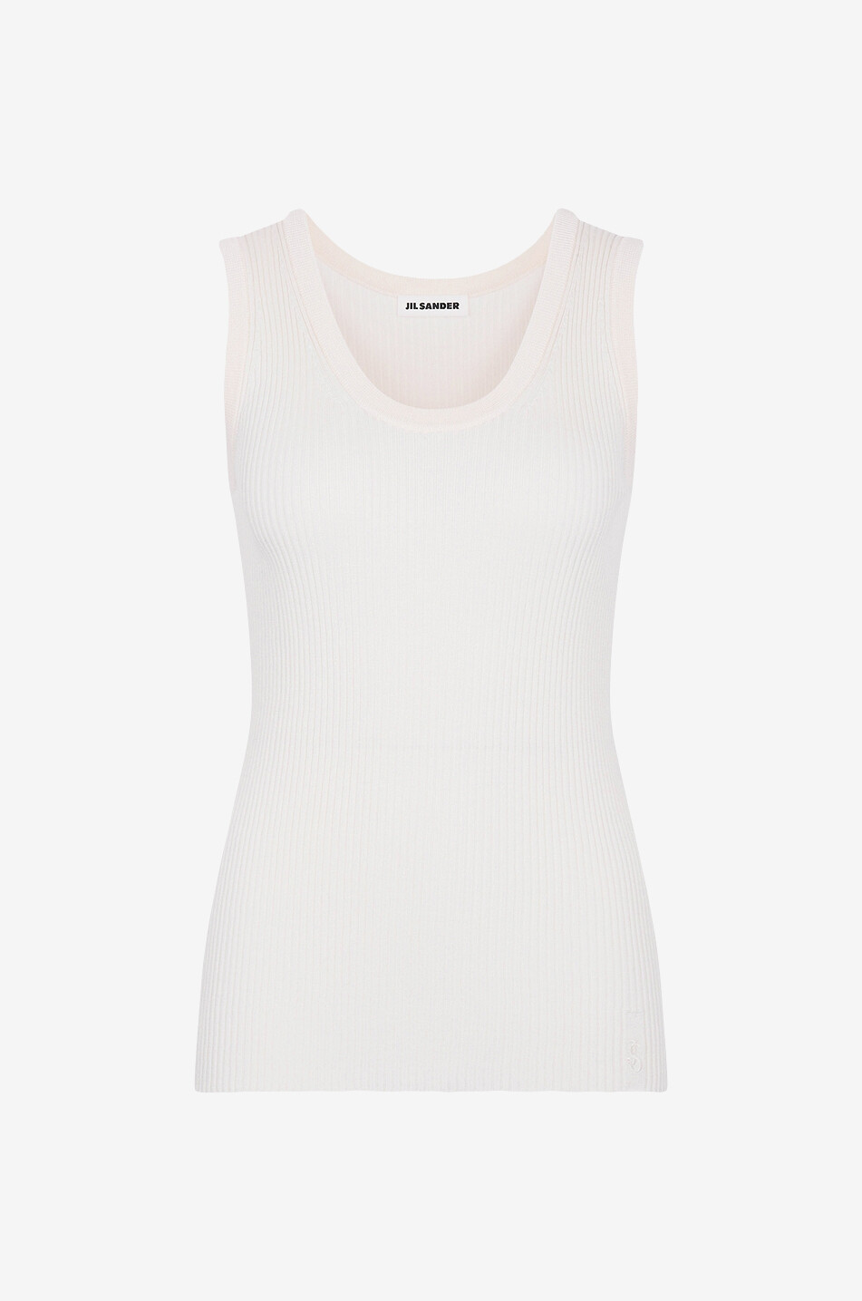 Wool and silk rib knit tank top