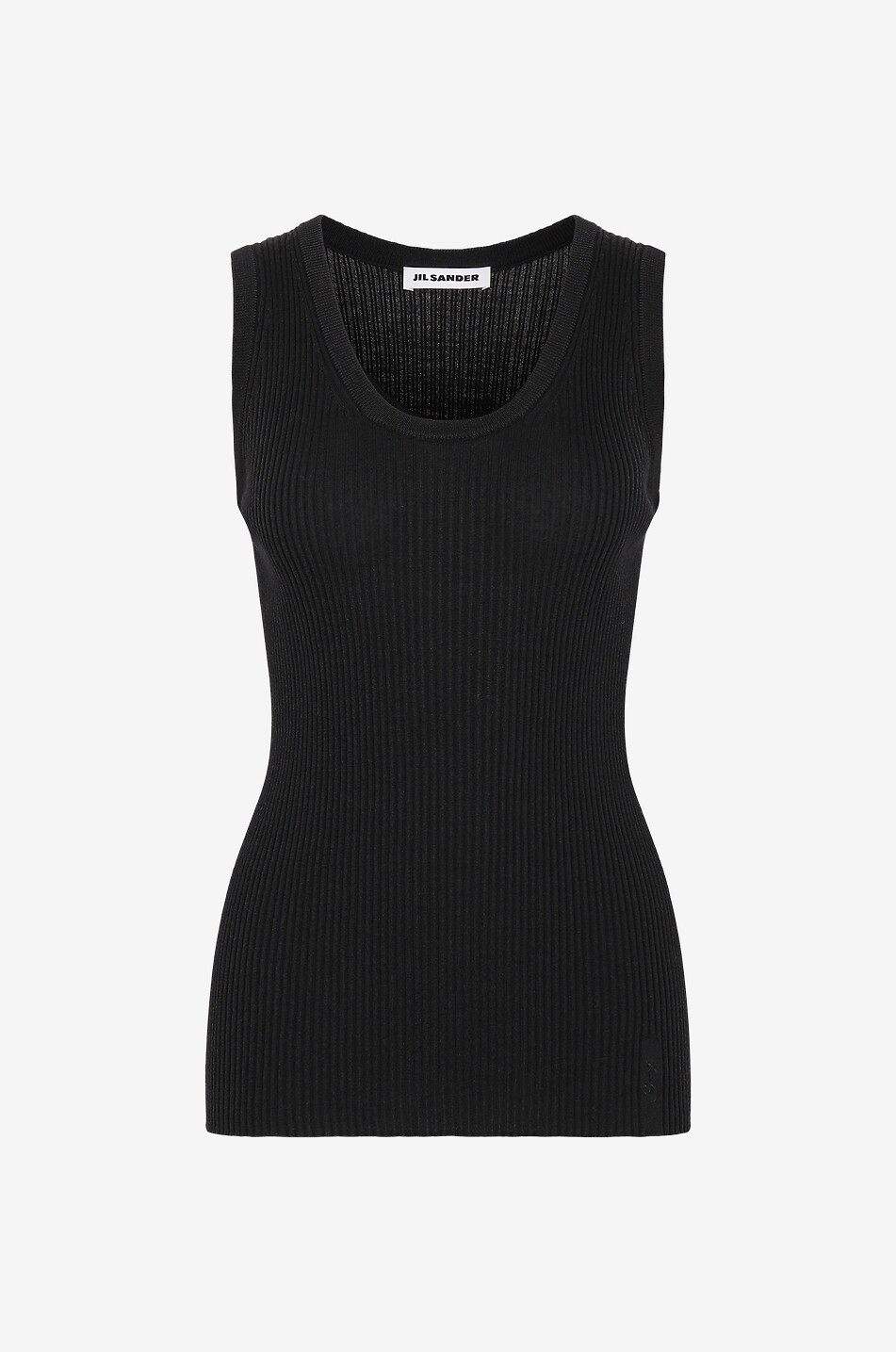 Wool and silk rib knit tank top