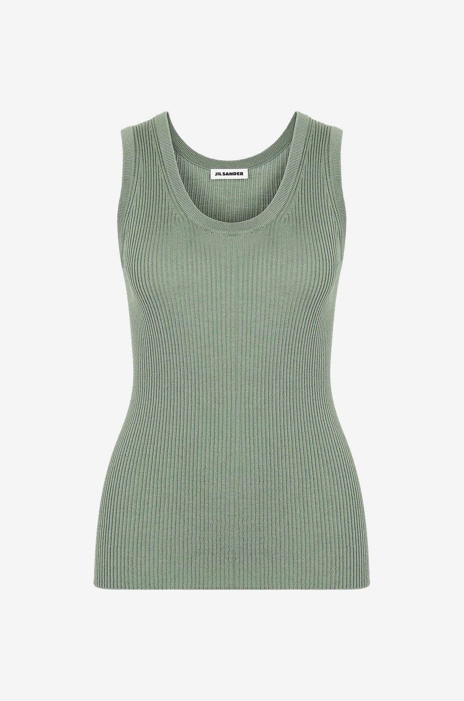 Wool and silk rib knit tank top
