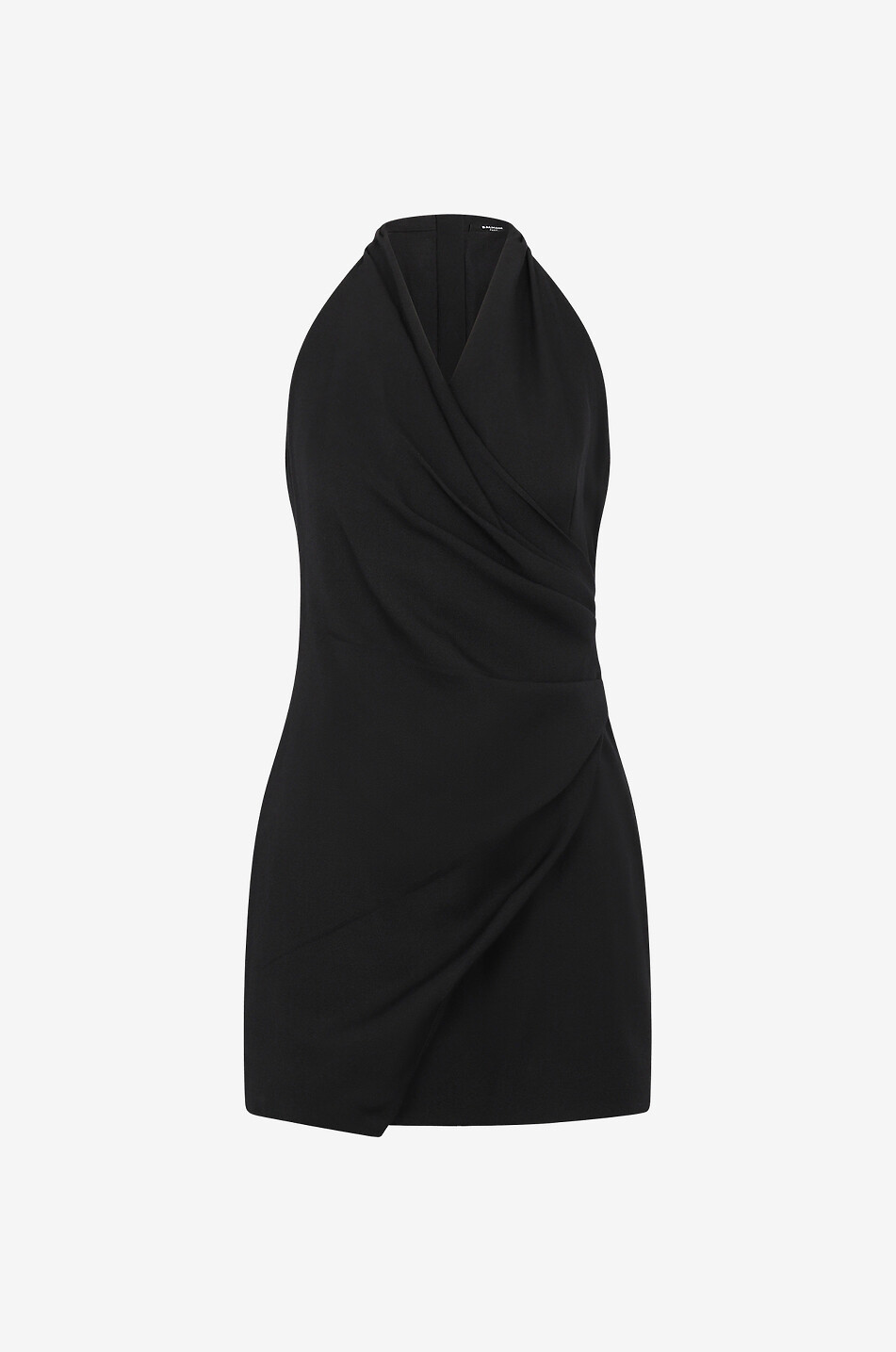 Drapiertes ärmelloses Minikleid aus Wolle