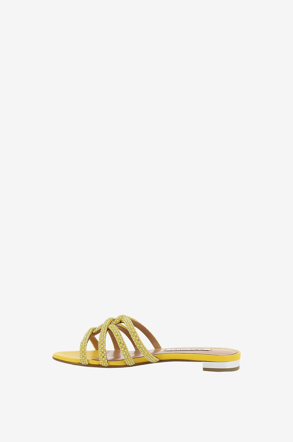 Moondust 10 flat nappa leather and crystal slides