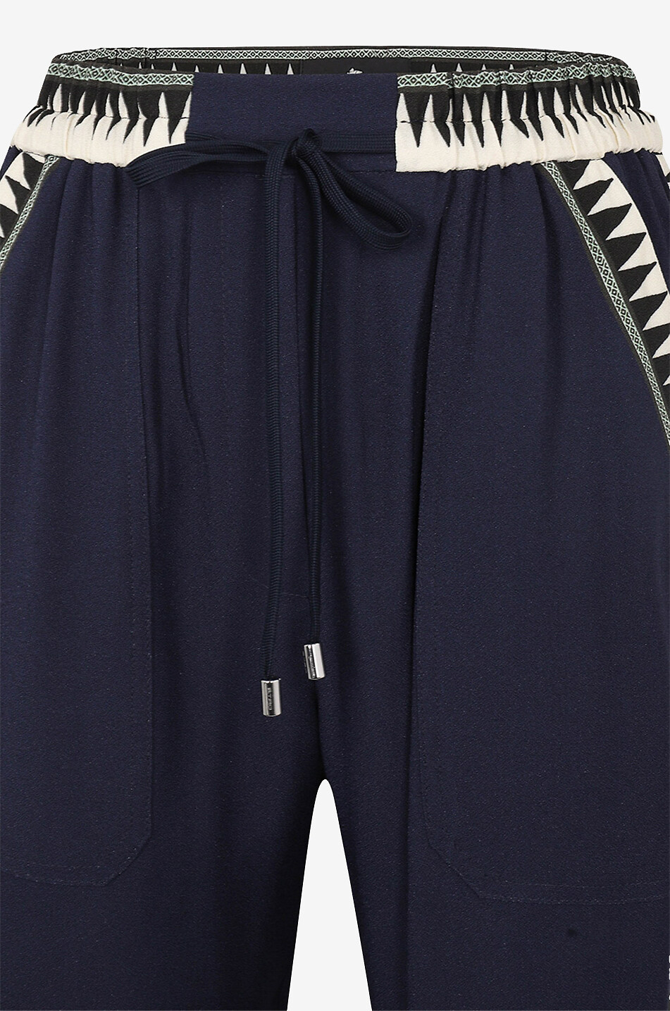 ETRO Pantalon slim en crêpe à bandes latérales géométriques Femme BLEU FONCE 3