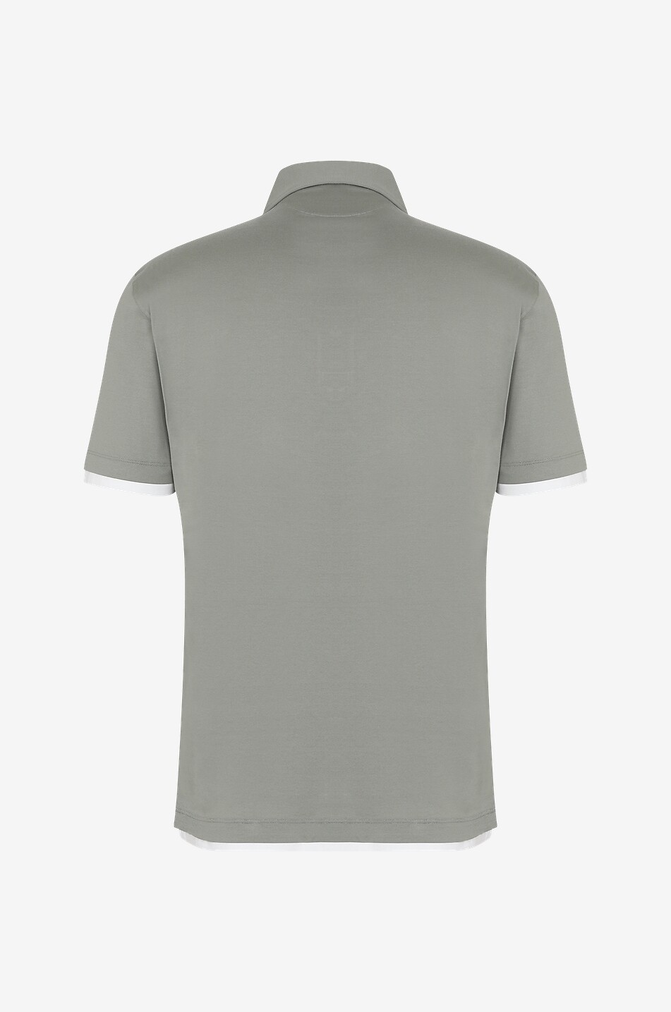 BRUNELLO CUCINELLI Slim Fit layer style polo shirt in jersey Men GREEN 2
