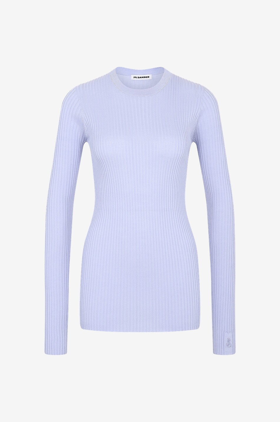 Gerippter Schlauchpullover aus Wolle und Seide