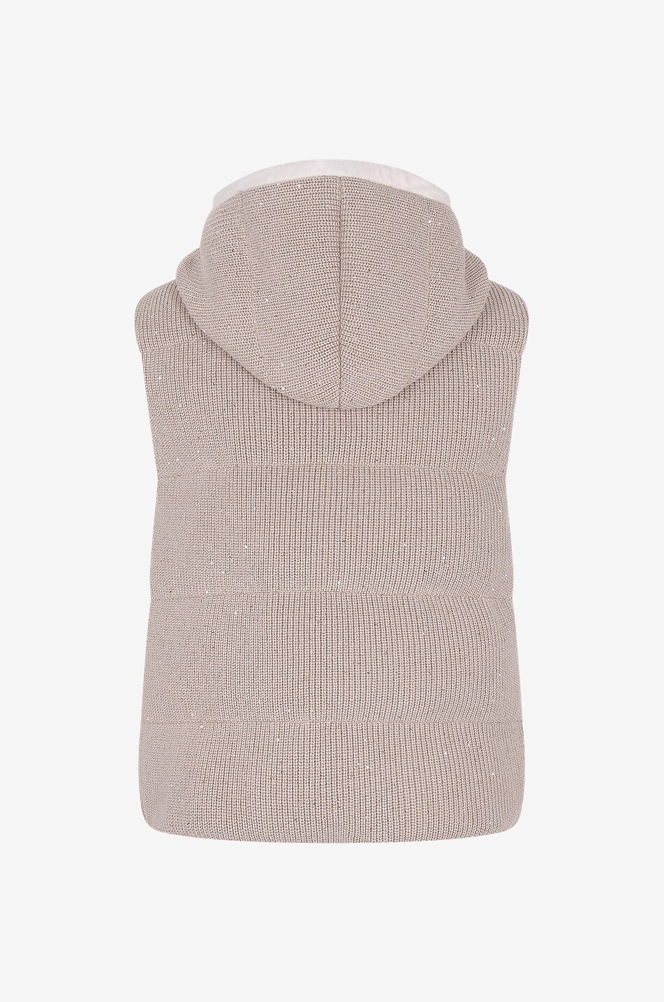 BRUNELLO CUCINELLI Glittering quilted down padded rib knig vest Women Light beige 2