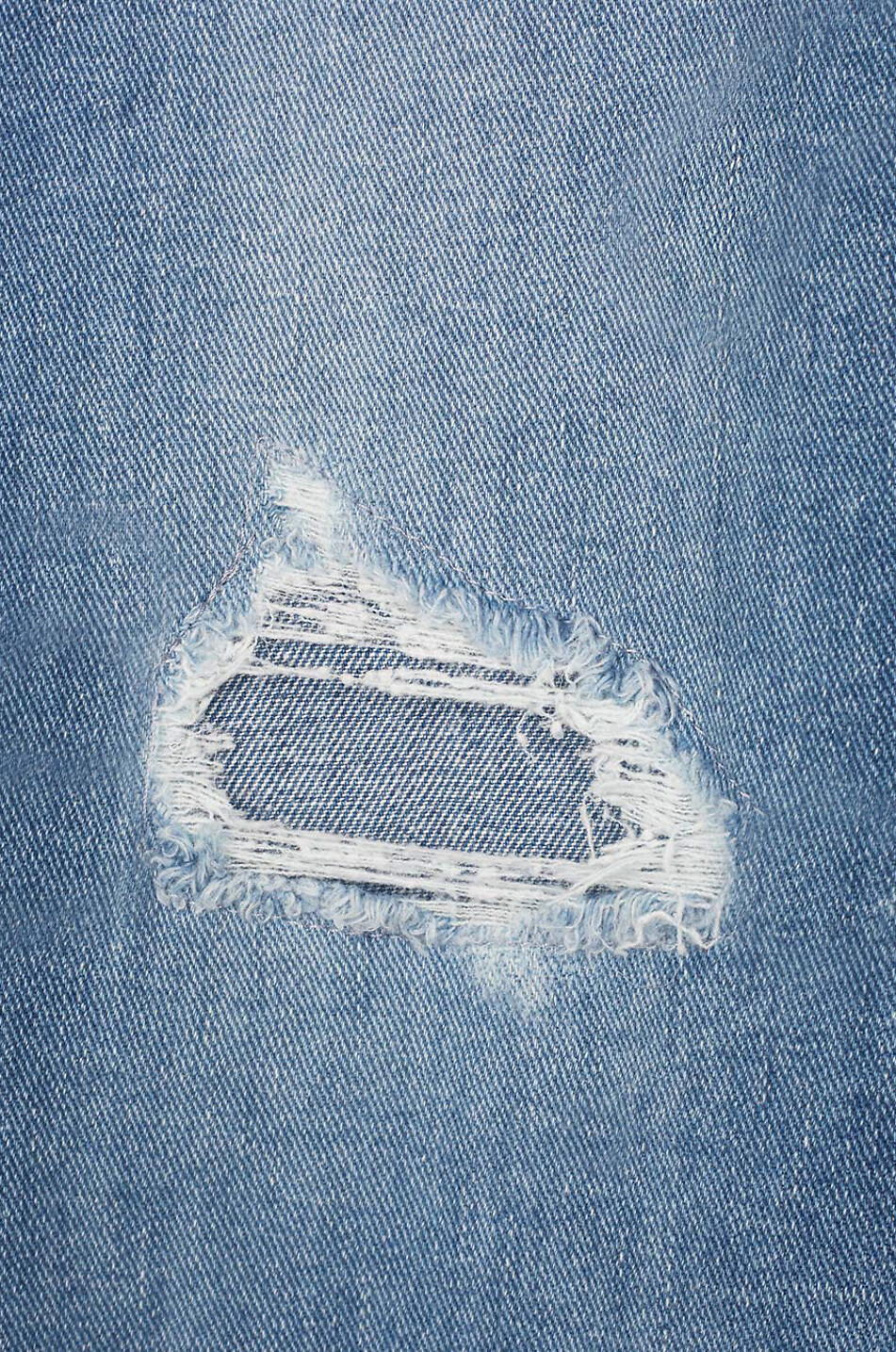 7 FOR ALL MANKIND Jean droit en coton The Straight Fit Cropped Denim Femme BLEU 3