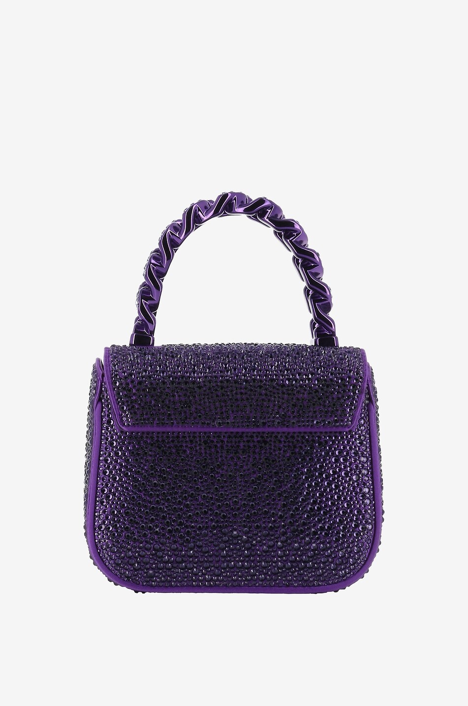VERSACE La Medusa Mini crystal and satin handbag Women PURPLE 3