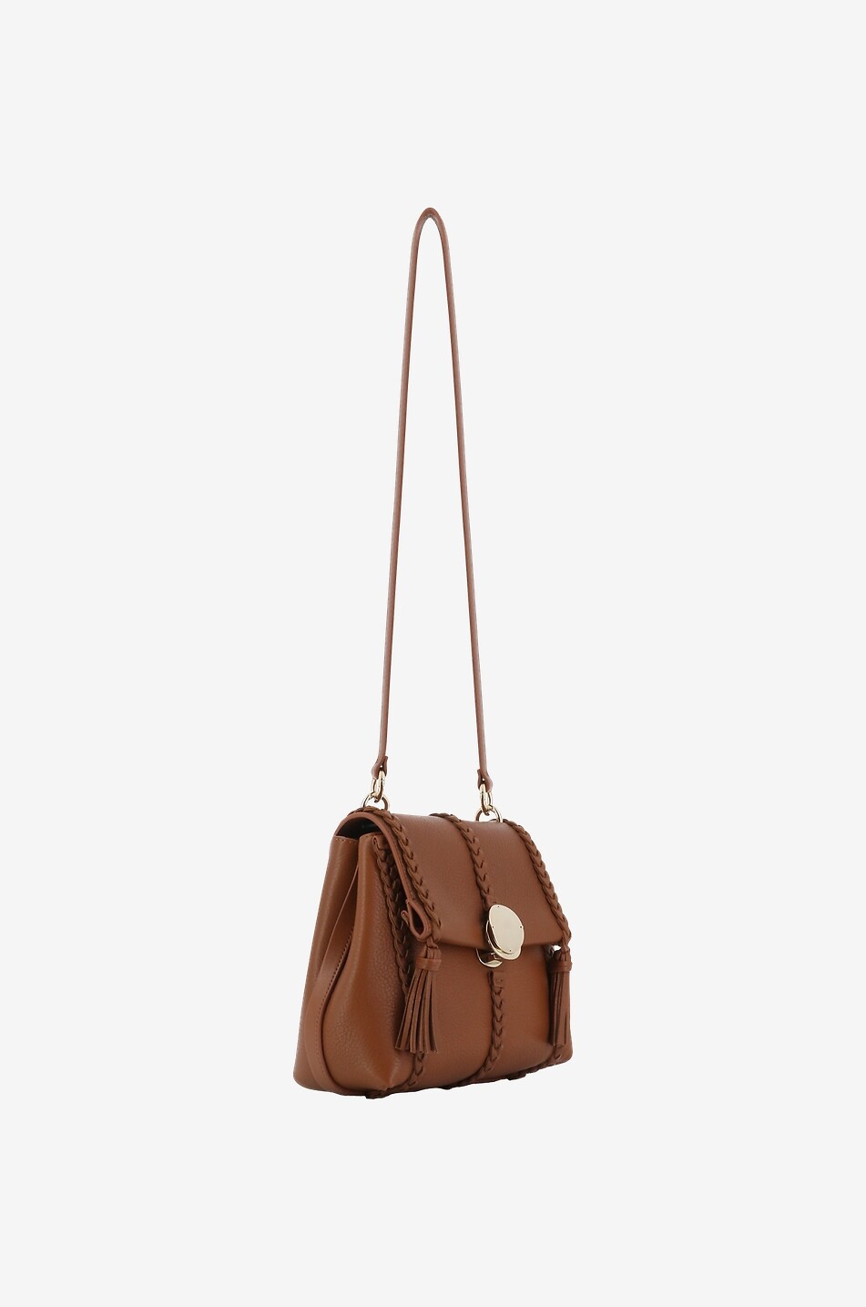 CHLOE Penelope Small grained leather shoulder bag Women BROWN 5