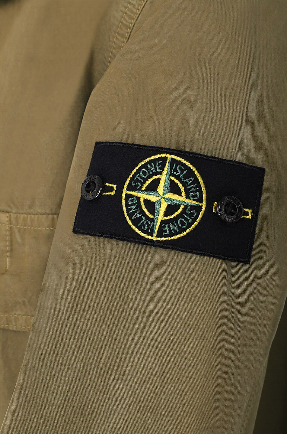 STONE ISLAND Veste chemise en gabardine vieilli à capuche Homme Beige Foncé 3