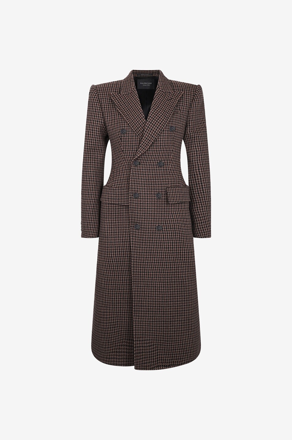 Manteau croisé en laine pied-de-poule Hourglass