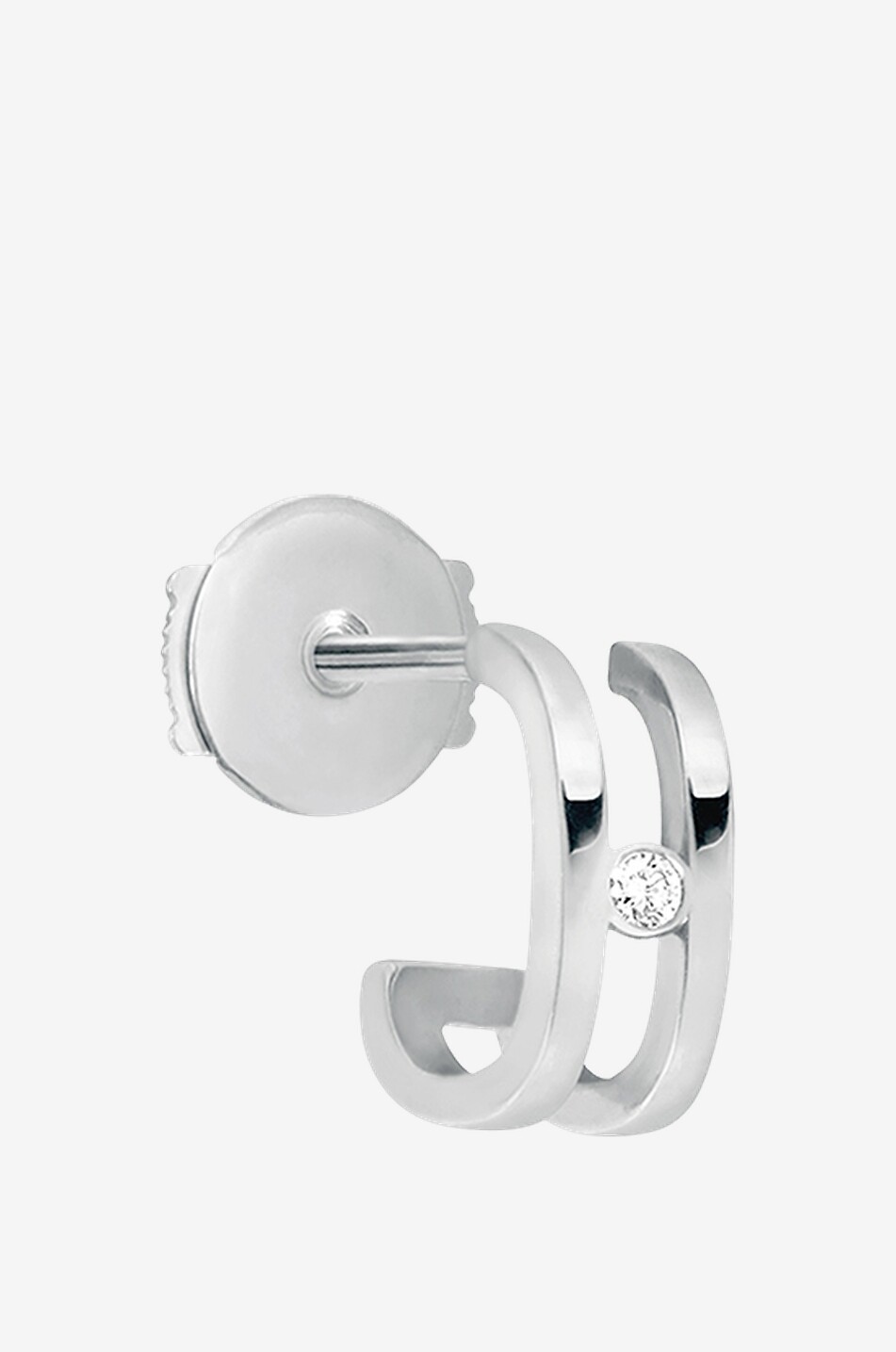 VANRYCKE Mono boucle d'oreille gauche en or blanc et diamant Charlie Femme GRIS 1