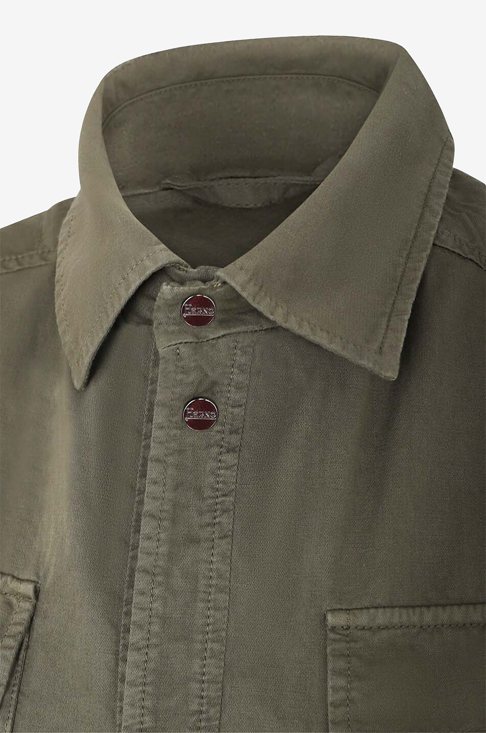 Surchemise en coton et lin Garment Dyed
