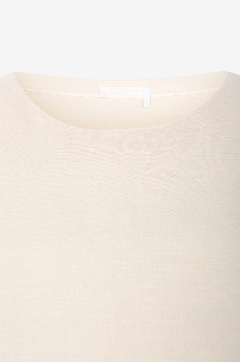 Boxy linen top with three-quarter sleeves