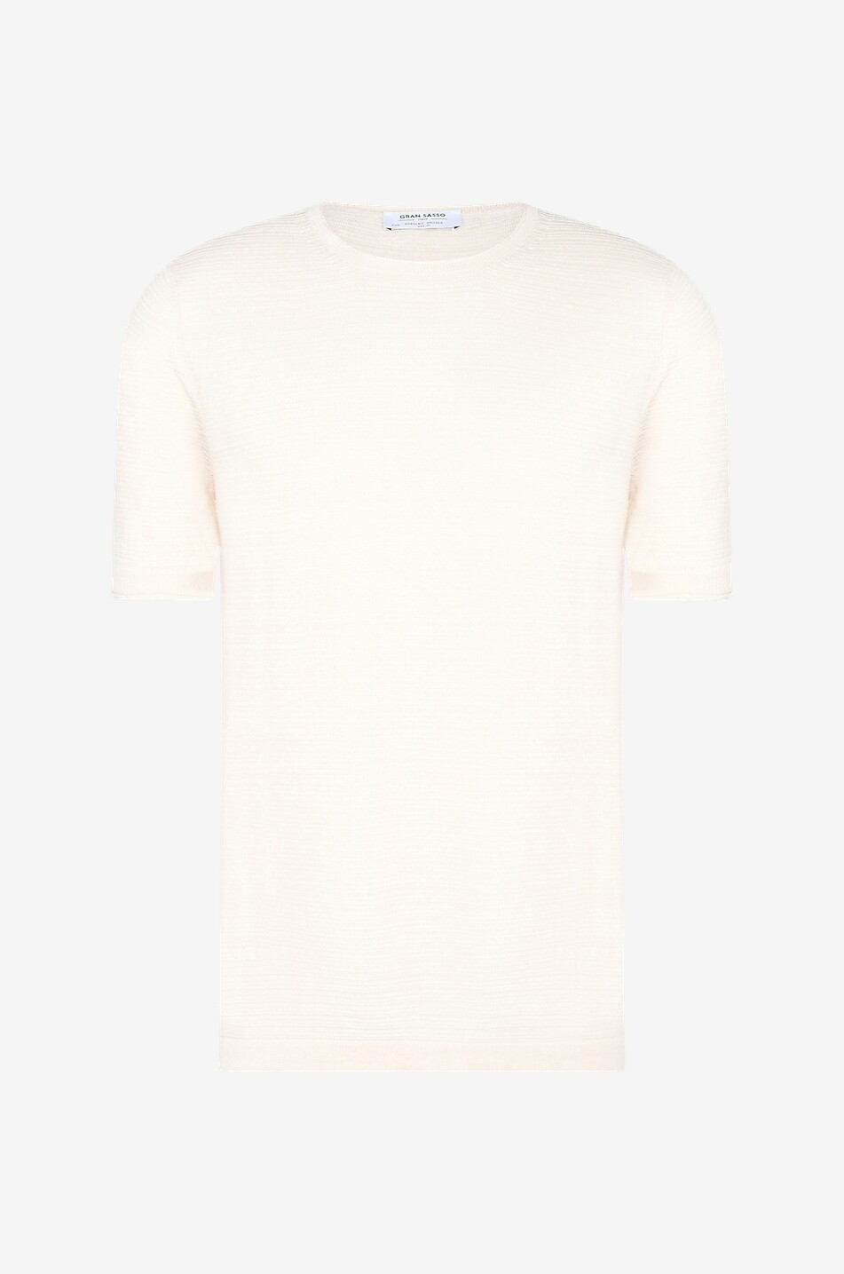 T-shirt à col rond en lin et coton