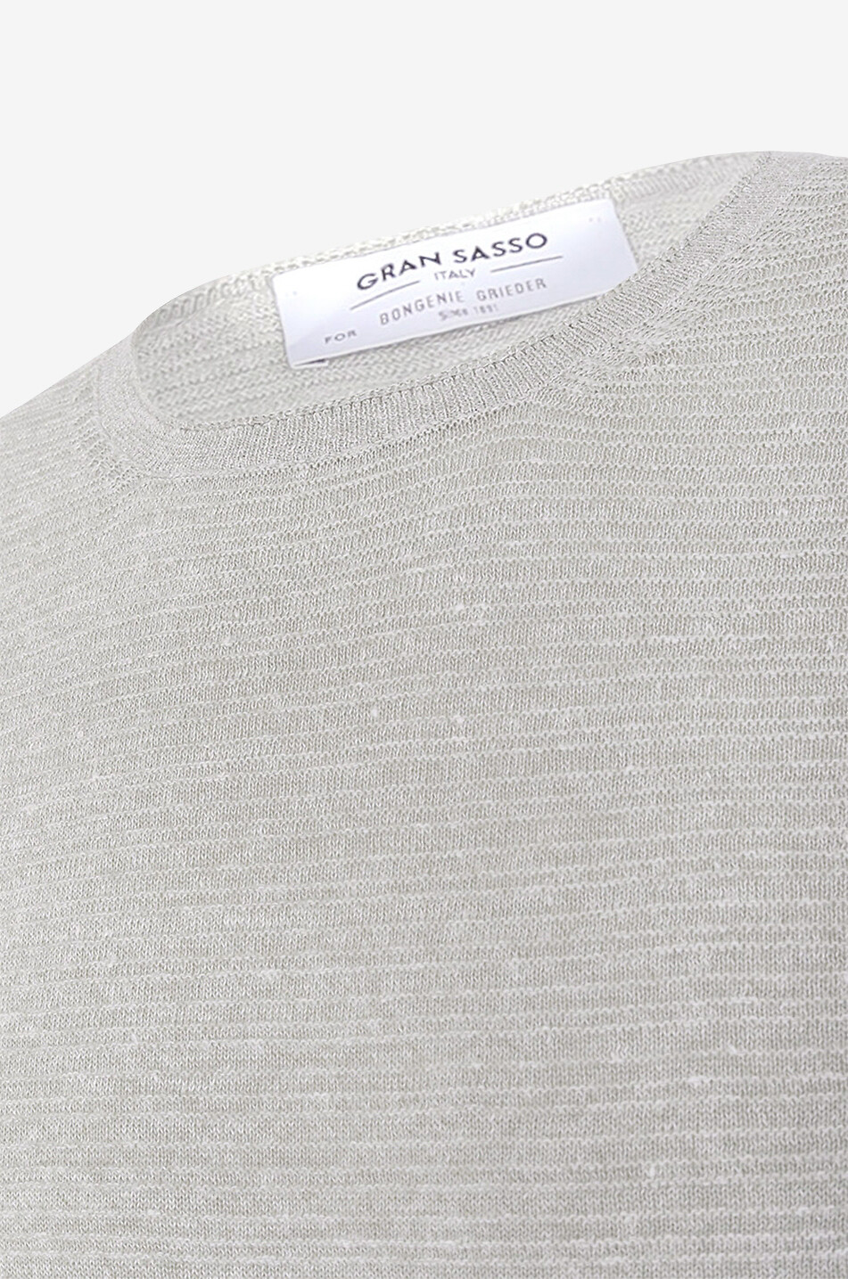 GRAN SASSO T-shirt à col rond en lin et coton Homme VERT CLAIR 3