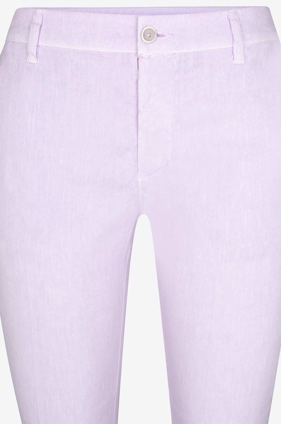 120% LINO Pantalon droit raccourci en coton et lin Femme VIOLET CLAIR 3