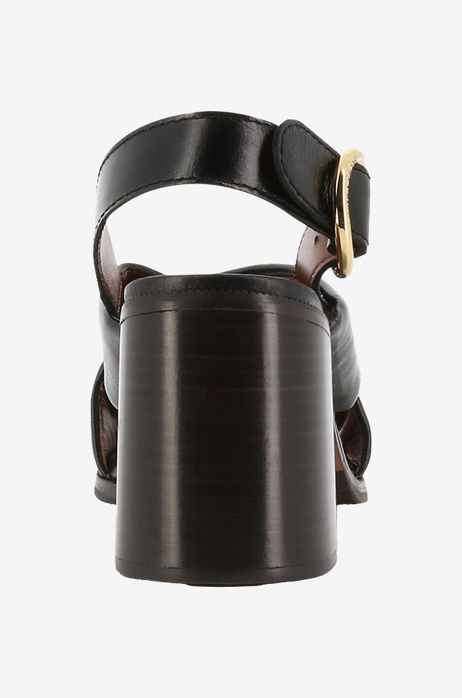 Sandales à talon carré en cuir de veau Lyna 80