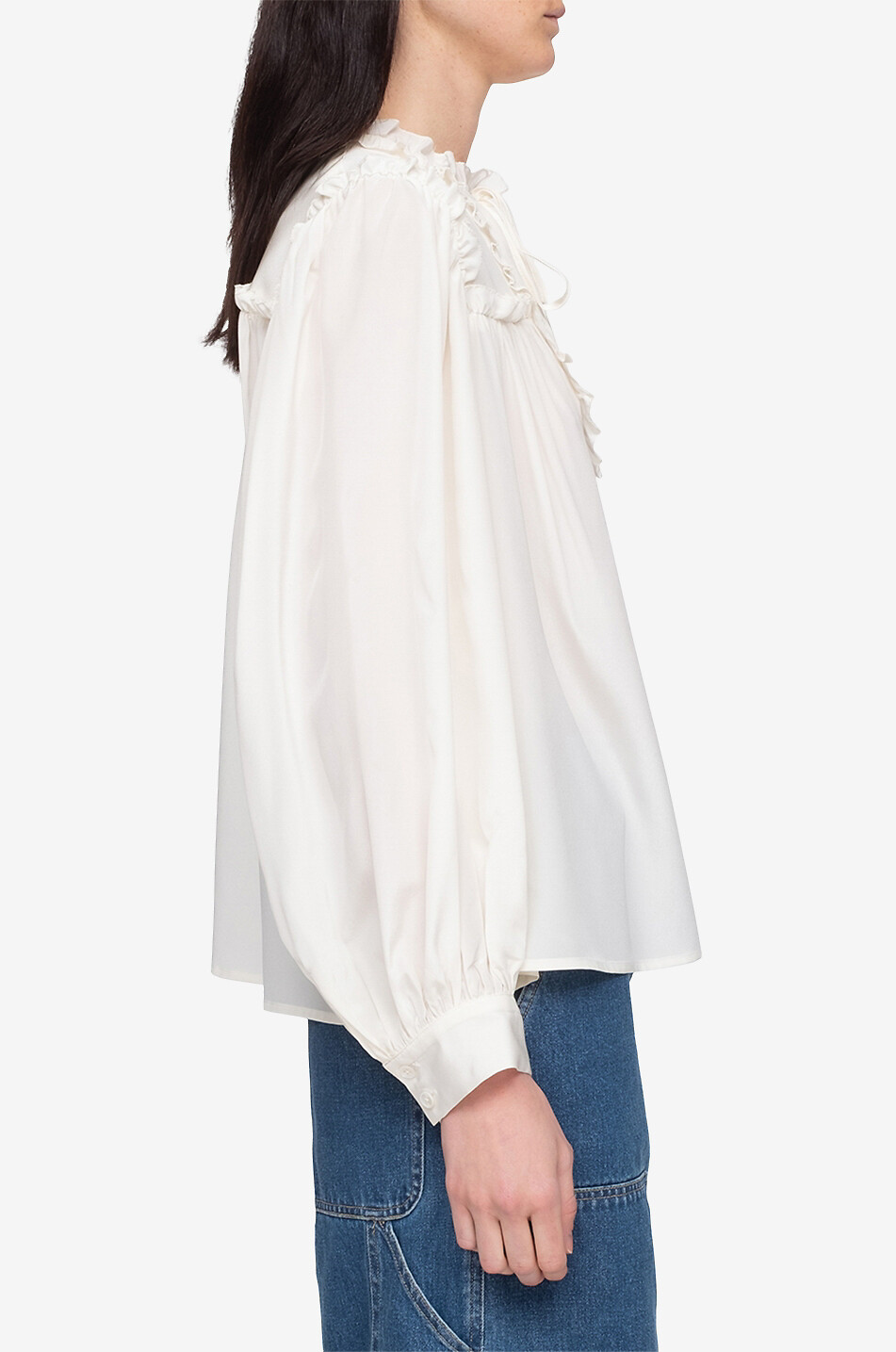 Langärmelige Bluse aus Seide Soraya