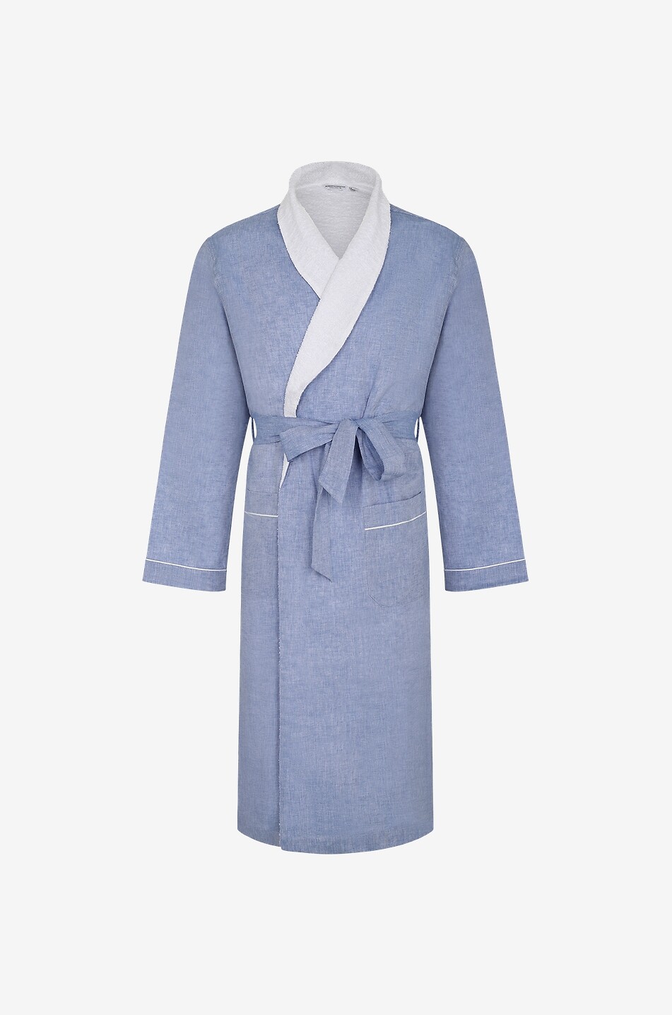 ROBERTO RICETTI Poolbas cotton and linen bathrobe Men MEDIUM BLUE 1