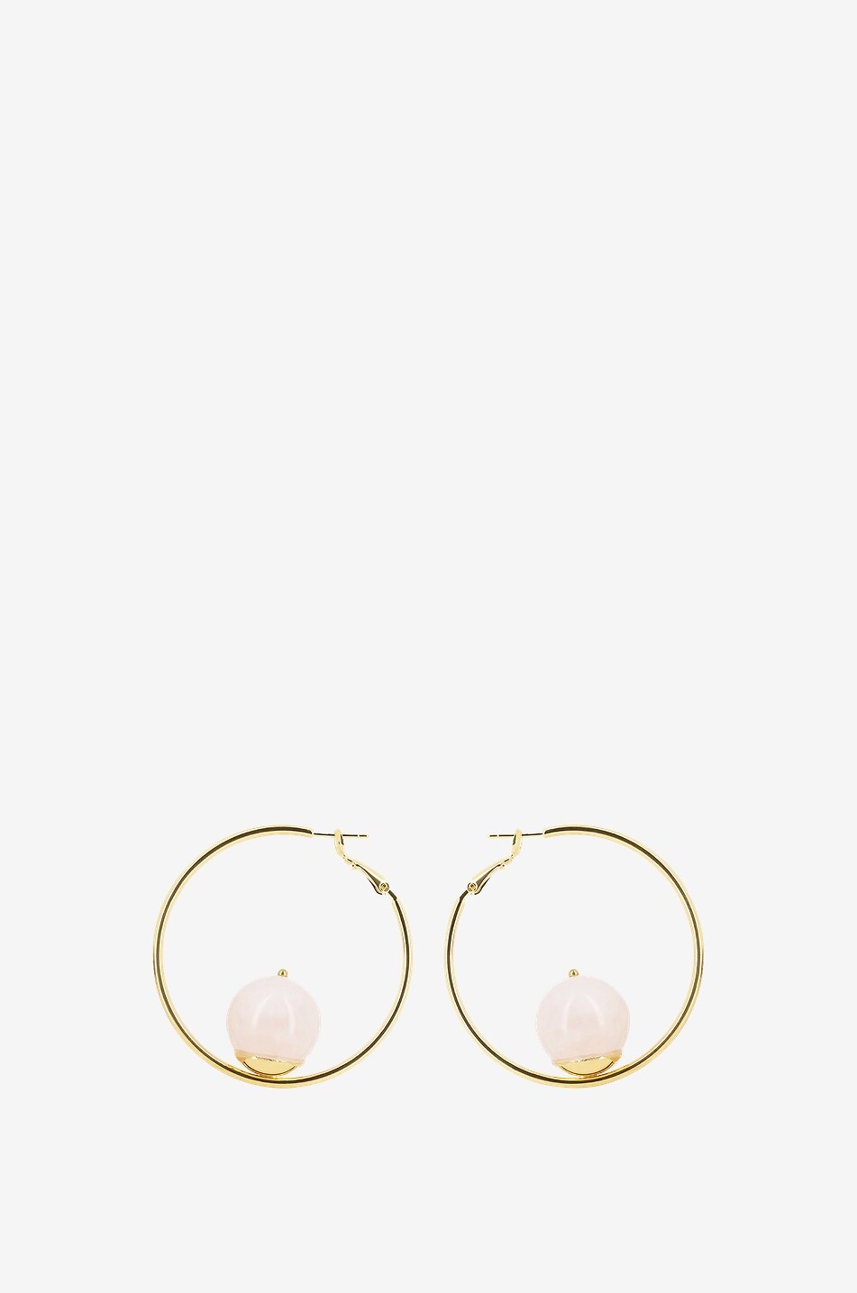 Créoles dorées avec quartz rose Sonia L