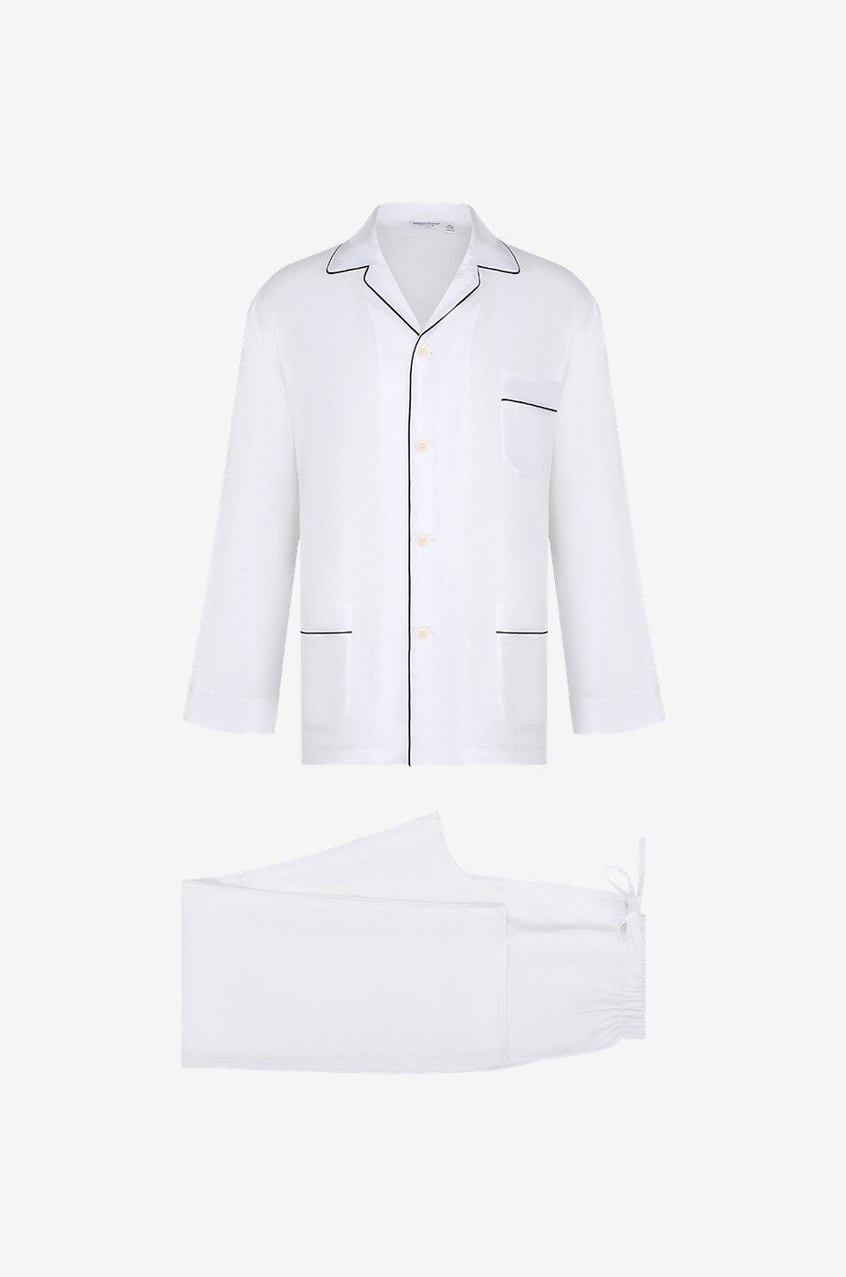 ROBERTO RICETTI Langer Pyjama aus Baumwolle Venezia Herren WEISS 1