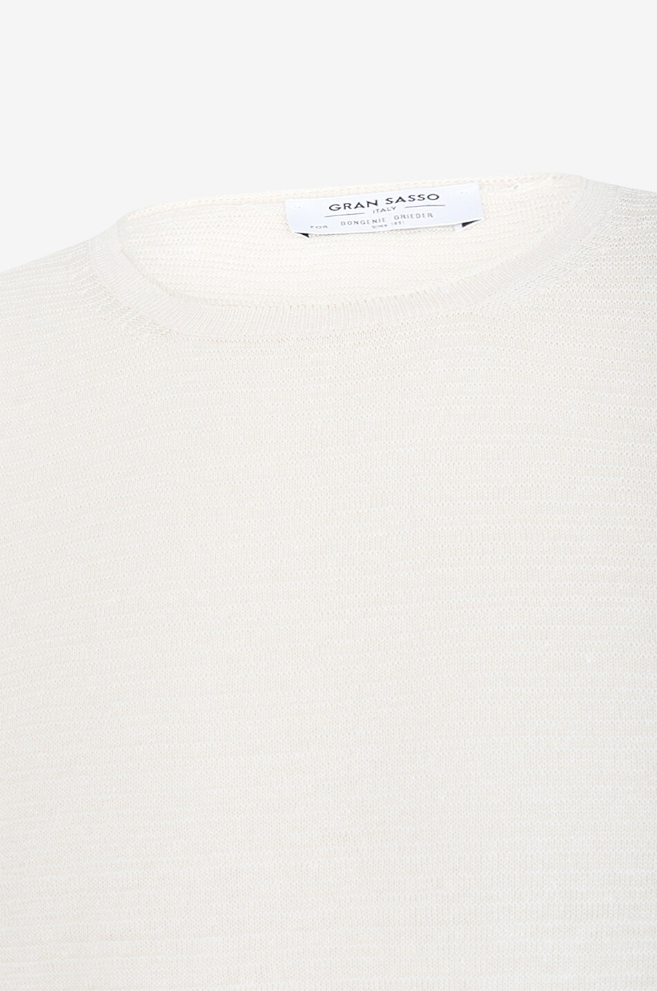 GRAN SASSO T-shirt à col rond en lin et coton Homme BLANC CASSE 3