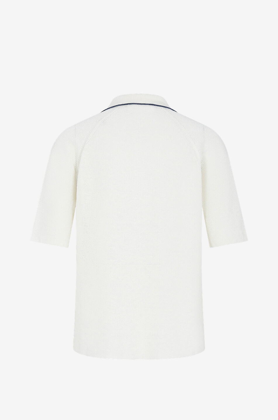 Linen short-sleeved polo shirt